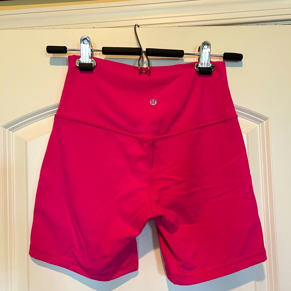 Lululemon Athletica Pink Bike Shorts High-Waisted Performance